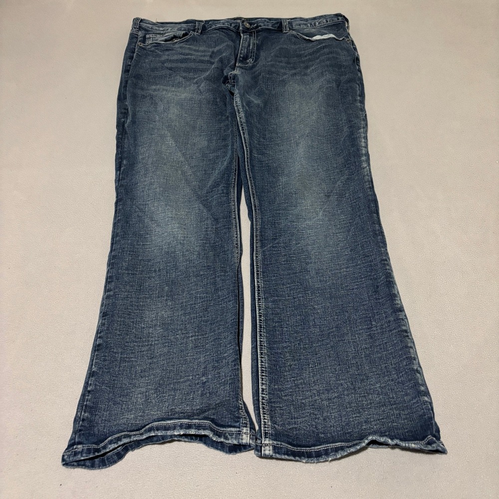 Warehouse One‎ Mens Classic Bootcut Jeans 40x30 Medium Wash Stretch Denim